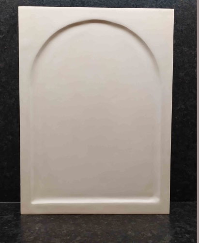 33x45 Deska zagruntowana ze szpongami i z kowczegiem w półkolem